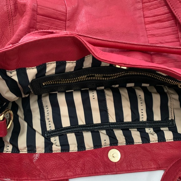 Red Kelsi Dagger leather handbag 17x18x6 - Picture 4 of 4